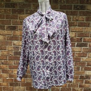 VTG Paisley Tie Top - Size 16